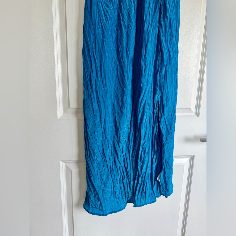 NWT! J. Crew Palermo dress in viscose-blend crinkle, Nordic Sea Blue, Size Small - Picture 8 of 16